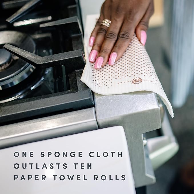 Brite by Scotch-Brite Limited Edition 4-Piece Scrub and Wipe Collection with 1 Rich-Foaming Dish Scrubber, 1 Quick-Dry Mesh Scrubber, and 2 Reusable Sponge Cloths (Pack of 4)
