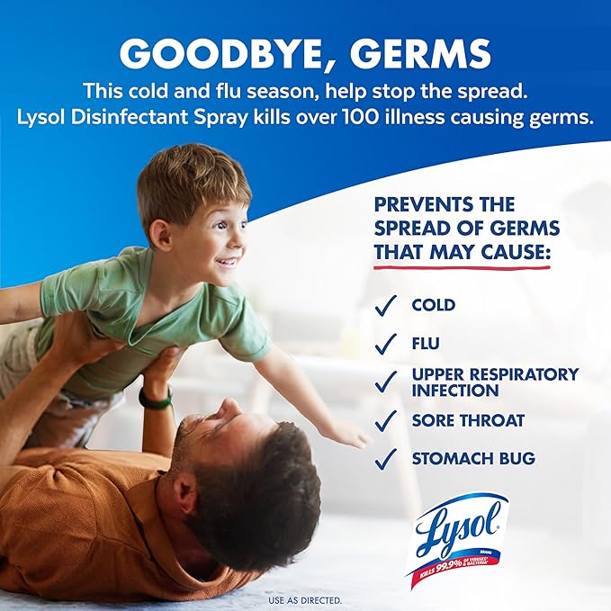 Lysol Disinfectant Spray, Household Cleaning Supplies, Disinfecting Multi-Purpose Room Spray, Antibacterial Sanitizer, Deodorizer, Kills Hantavirus, Early Morning Breeze, 19 Fl Oz