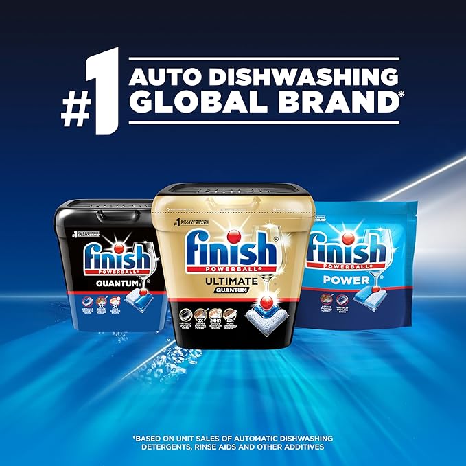 Finish Quantum Dishwasher Pods, No Pre-Rinse Dishwasher Detergent Soap Removes 24HR Dried-On Stain and Grease, Leaving a Virtually Spotless Shine, Unscented, 70 Count