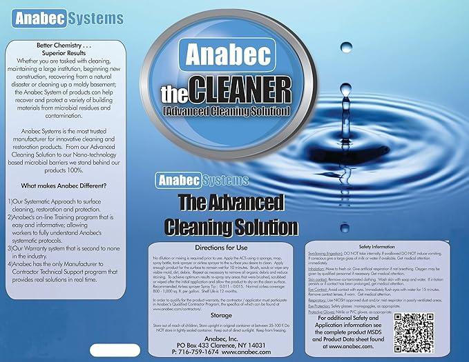 Crawl Space DIY Anabec Commercial Cleaner – 5 Gallon All-Purpose Industrial Cleaning Solution for Construction, Crawl Spaces & General Use