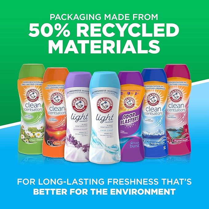 ARM & HAMMER Clean Scentsations In-Wash Scent Booster, Laundry Scent-Booster Clean Meadow scent, 24 Oz (Pack of 2)