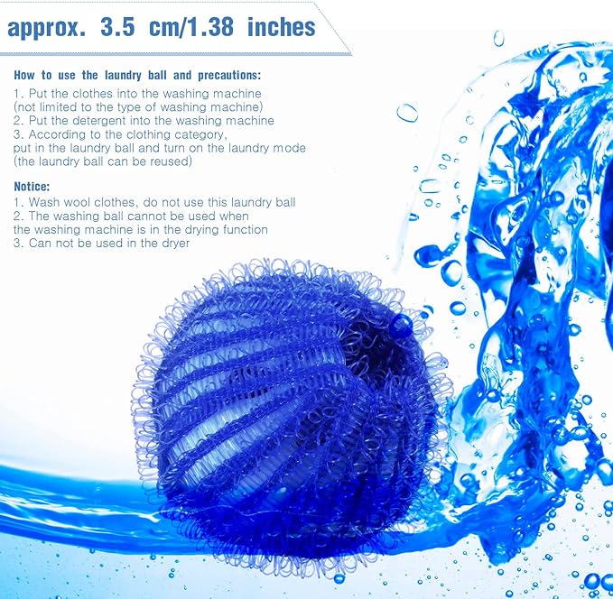 Blulu 30 Pieces Pet Hair Remover for Laundry Dryer Balls Reusable Washing Machine Hair Catcher Pet Dog Cat Catcher Lint Remover (Light Blue,Blue,Grey,Black,Purple,Rose Red)