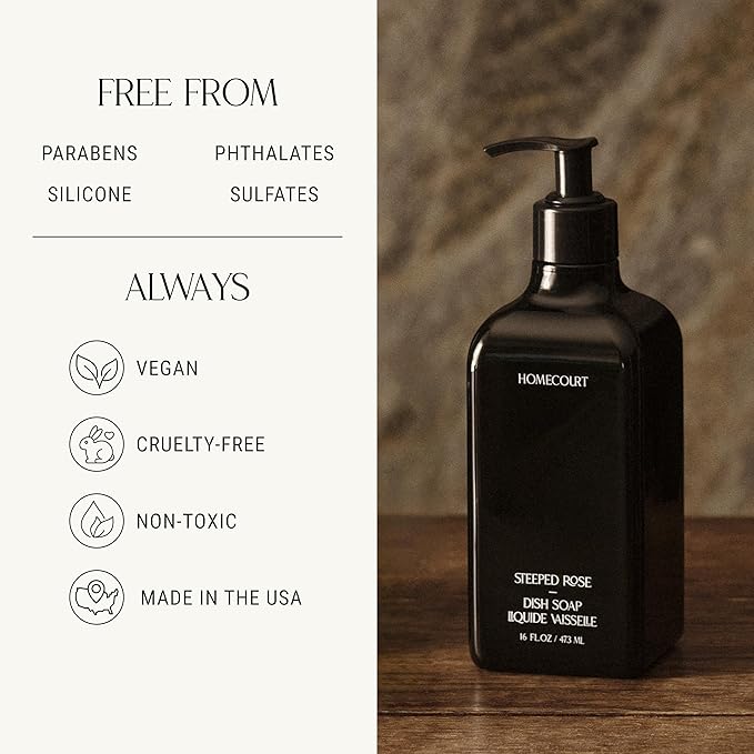 Homecourt Cece Dish Soap, Dishwashing Liquid with Clean Ingredients, Non-Toxic Dish Soap Liquid, Safe for People and Pets - 16 oz, 2.0