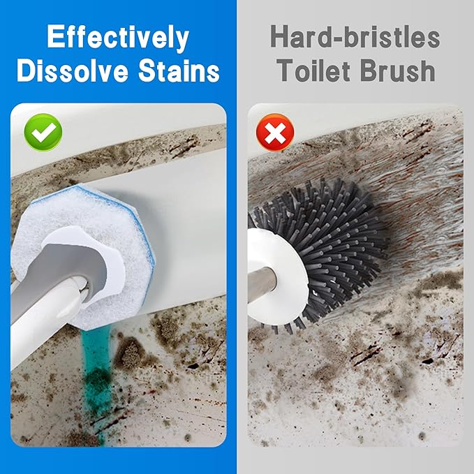 50Pcs Disposable Toilet Brush Refills, Compatible with Most Toilet Brushes for Easy Bathroom Cleaning - Disposable Bowl Cleansing Wand Heads