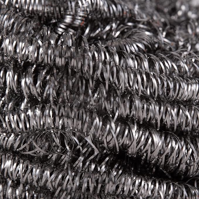 RSVP International Endurance Cleaning Collection Stainless Steel Scrubbies, Heat-Treated, Pressed & Curled, Long Lasting, Non-Rusting, Scrubber, 2 Piece