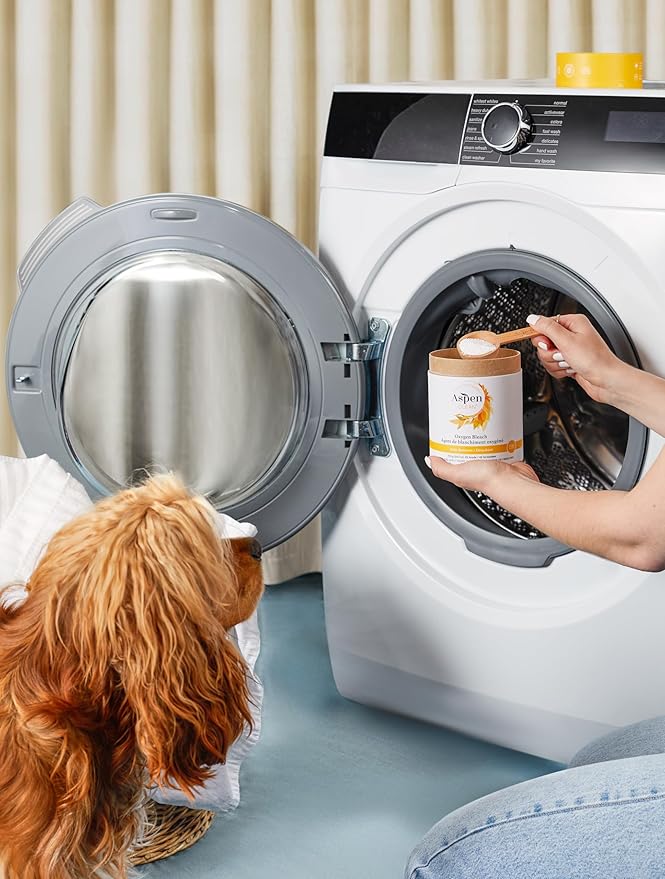 AspenClean | Unscented Oxygen Bleach Powder | Color Safe Laundry Stain Remover | Bleach Alternative | EWG Verified™, Hypoallergenic, Non-Toxic | 45 Loads