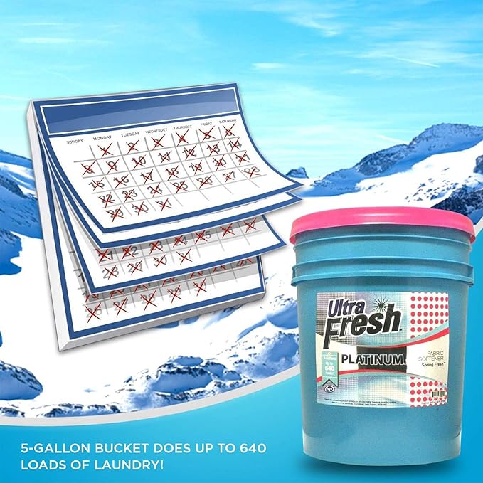 Ultra Fresh Liquid Laundry Fabric Softener, Platinum, 5 Gal, Spring Fresh - Household and Commercial Cleaning Supplies and Accessories for Clothing Items and Fabrics