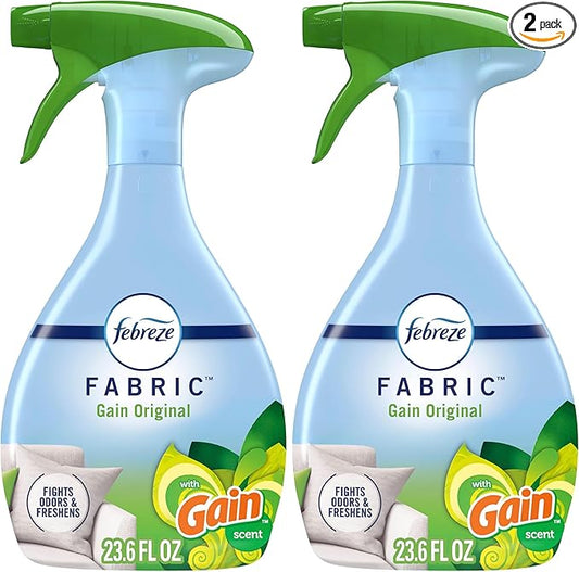 Febreze Fabric Spray Air Freshener, Odor-Fighting Fabric Refresher, Sneaker Balls Alternative, Couch Cleaner, Linen Spray, Multi-Use, Gain Original Scent, 23.6 fl oz (Pack of 2)