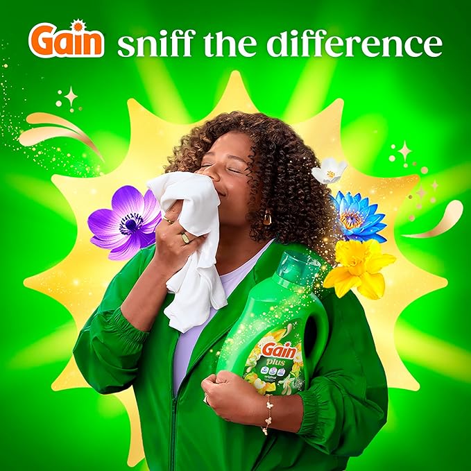 Gain Plus Liquid Laundry Detergent, Cleaner, Fresher, Now with Oxi, Original Scent, 99 fl oz, 75 Loads