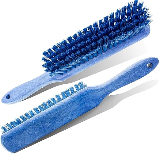 SPARTA 8 Inch Soft Counter Brush with Polyester Bristles and 5 Inch Handle, Color Coded Handheld Broom for Tables Countertops and Foodservice Surfaces, 13 Inch Overall Length, Blue, Pack of 6