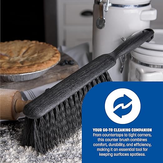 SPARTA Flo-Pac Counter, Bench Brush Bench Brush, Counter Brush with Polypropylene Block for Cleaning, 8 Inches, Black, (Pack of 12)