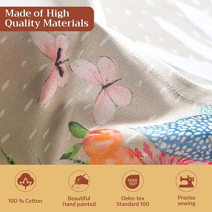 Maison d' Hermine 100% Cotton Cloth Napkins Set of 4 Everyday Reusable Square Napkins Cloth Washable Dinner Party Wedding Restaurant Hotel Kitchen Spring Summer (Jardin D'Ete - Fog, 20" x 20")