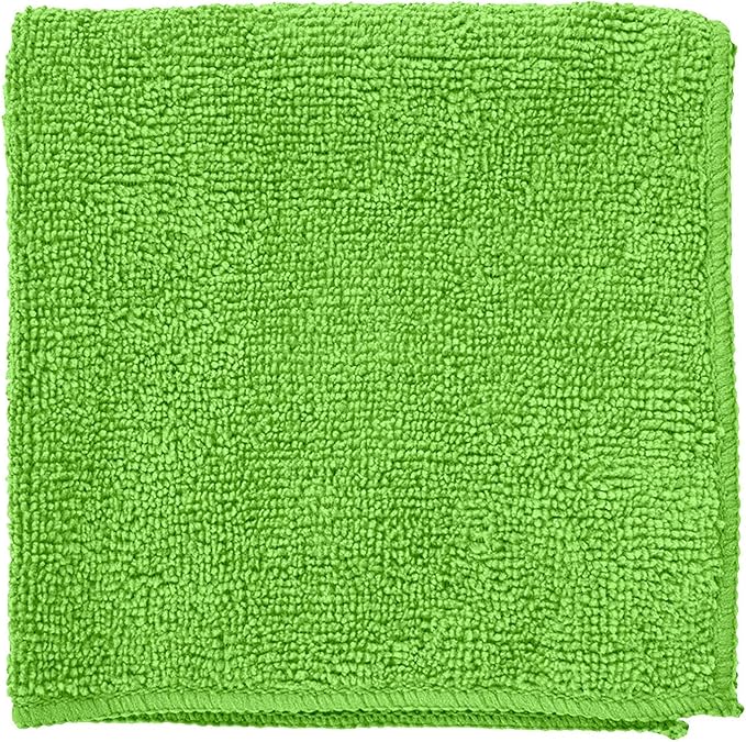 Clara Clark Soft Microfiber Cleaning Cloth Set of 12-12 x 12 inches, Medium, Green