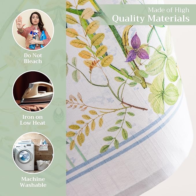 Maison d' Hermine Kitchen Towels Set of 3 100% Cotton 27.50" x 20" Reusable Cloth Tea Dish Towels Absorbent with Hanging Loop for Kitchen Farmhouse Hotel Spring Summer - Fleurs De Mai