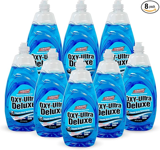 La's Totally Awesome Dish Soap Liquid – Original Scent (30 fl oz, Pack of 8) – Grease-Fighting Dishwashing Liquid from Awesome Cleaner Brand