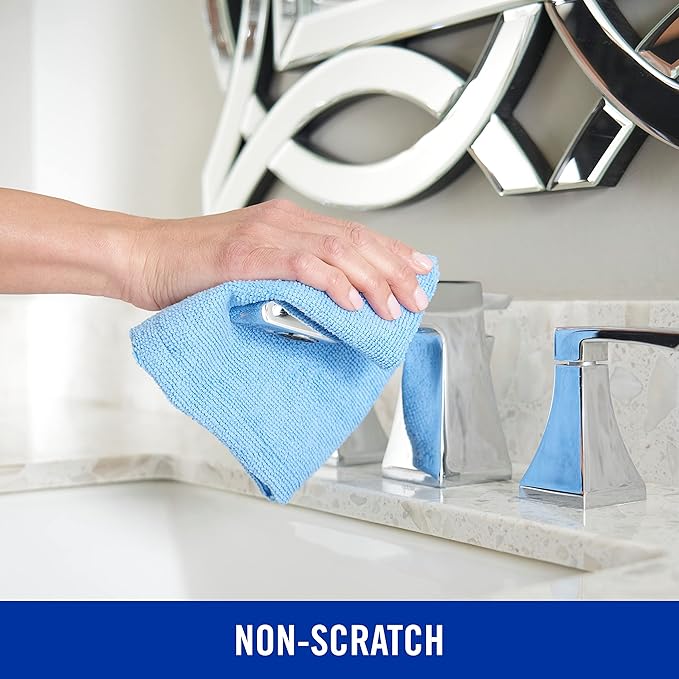 Quickie Microfiber Cleaning Cloth 14 x 14 Inches Blue Pack of 288 Washable and Reusable Ideal for Multi-Surface Indoor/Outdoor Dusting and Polishing
