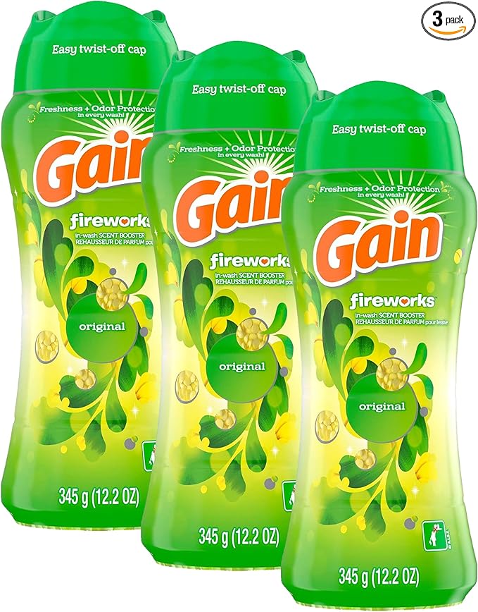 Gain Fireworks In-Wash Scent Booster Beads, Original, 12.2 oz (Pack of 3)