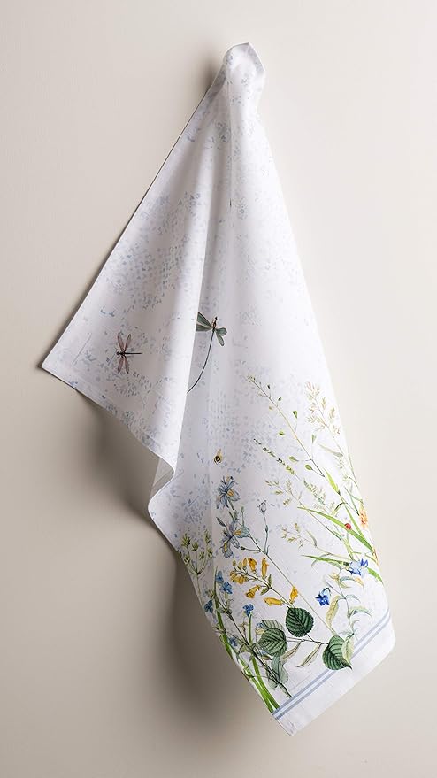 Maison d' Hermine Kitchen Towels Set of 3 100% Cotton 27.50" x 20" Reusable Cloth Tea Dish Towels Absorbent with Hanging Loop for Kitchen Farmhouse Hotel Spring Summer - Fleurs De Mai