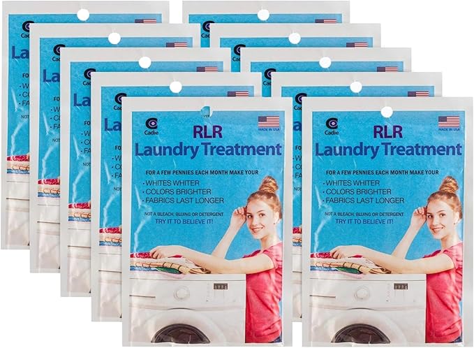 RLR Natural Laundry Detergent Powder – Whitens, Brightens, Refreshes Baby Cloth Diaper Detergent, Musty Towels, Workout Clothes - Non-toxic, Fragrance-Free For Sensitive Skin (Pack of 10))