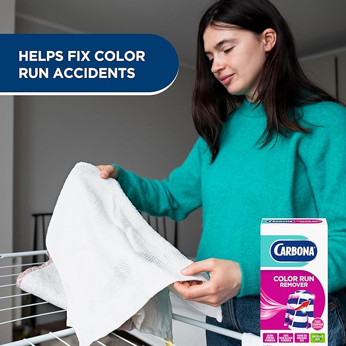Carbona Color Run Remover (2.6 Oz), Ultra Strong Laundry Dye Transfer Remover, Helps Fix Color Run Accidents, Brightens Whites, Hand or Machine Use