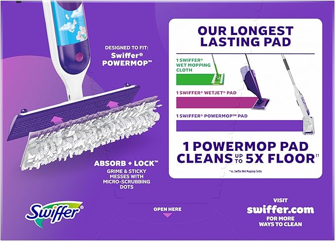 Procter & Gamble Swiffer PowerMop Multi-Surface Mopping Pad Refills, 5 Count Mop Heads