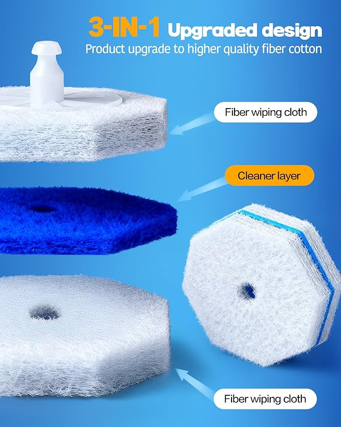60 Pack Toilet Wand Refills Compatible with Clorox Toilet Brushes, Instant Foam Cleaning, Secure Lock No Slipping, Odor Neutralizing, Easy Snap-On Design
