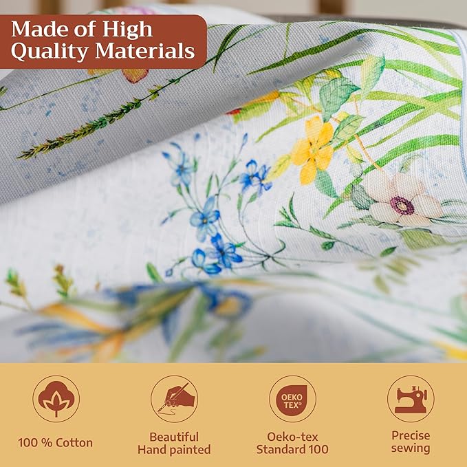 Maison d' Hermine 100% Cotton Cloth Napkins Set of 4 Everyday Reusable Square Napkins Cloth Washable Dinner Party Wedding Restaurant Hotel Kitchen Spring Summer (Fleurs De Mai, 20" x 20")