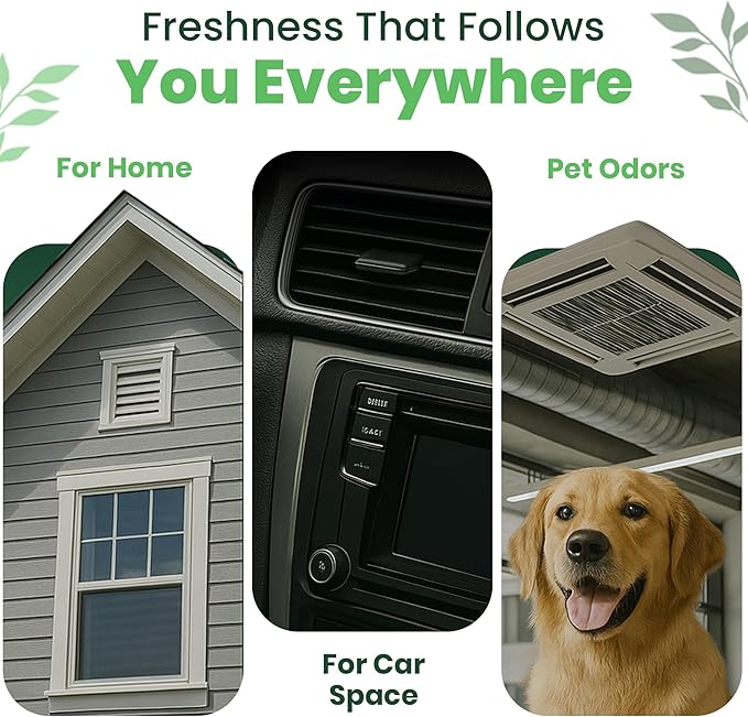Air Freshener for HVAC Systems, Commercial, Residential & Cars| Made with Thyme extract, natural Plant based | Now available in a Concentrated Formula for maximum effectiveness (Pack 4)