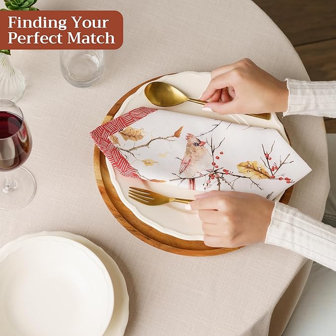 Maison d' Hermine 100% Cotton Cloth Napkins Set of 4 Everyday Reusable Square Napkins Cloth Washable Dinner Party Wedding Restaurant Hotel Kitchen Spring Summer (Pinson, 18" x 18")