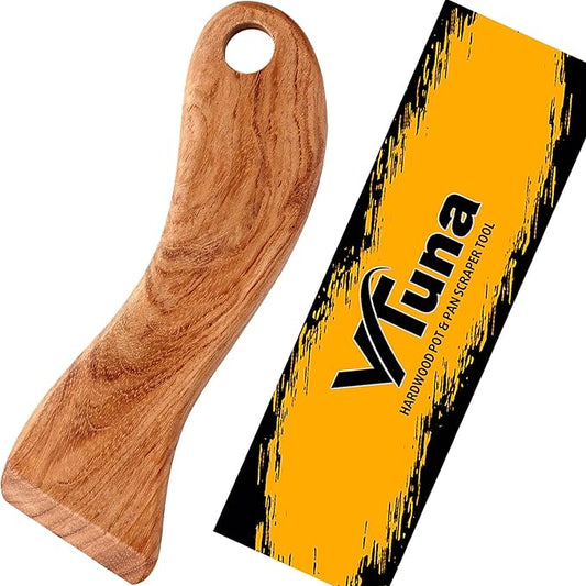 Wooden Pot&Pan Scraper, Dishwashing Scrub for Pots, Pans, Plates, Bowls, Remove Food and Residue Effectively Without Scratching, Kitchen Gadget. (1)