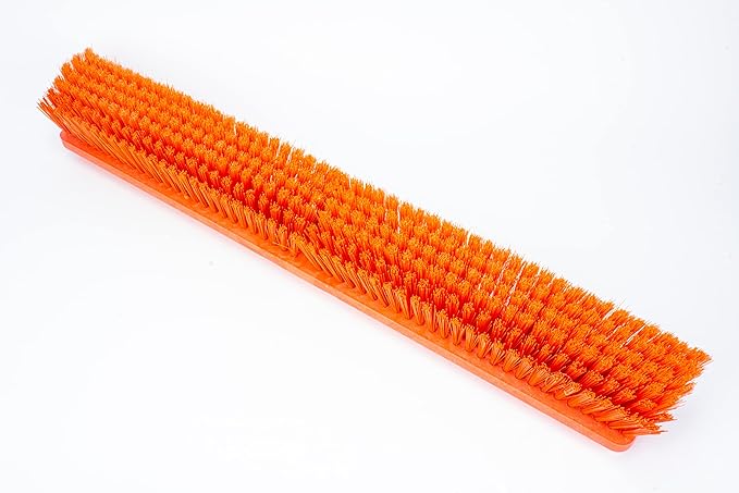 SPARTA 41891EC24 Omni Sweep Plastic Push Broom Head, Heavy Duty, Industrial Broom with Color Code System for Outdoor, Indoor, Garage, Concrete, Patio, Kitchen, Bathroom, 24 Inches, Orange (Pack of 3)