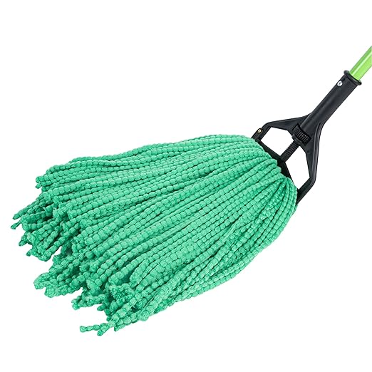 Restaurantware-MOP Head ONLY: Clean Tek Professional 24 Ounce Wet Mop Head, 1 Cut End Refill - Handle Sold Separately, 1.25 Inch Headband, Microfiber Green Replacement, Reusable