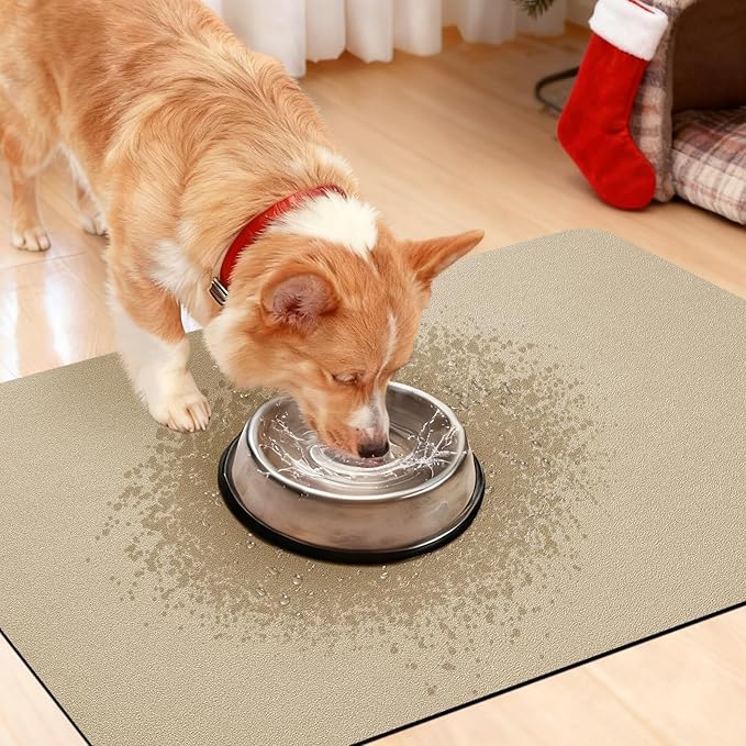 ACCUMTEK Non Slip Bath Mat, Thin Bathroom Rugs Fit Under Door, Quick Dry Bath Mats, Machine Washable Bath Rugs for Bathroom, Bathtub & Kitchen, Camel/Upgraded Solid/32 x20