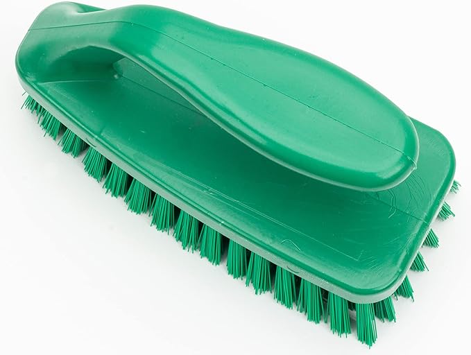 SPARTA Scrub Brush with Iron Shaped Handle and Stiff Bristles, Heavy Duty Scrubber Brush for Kitchen, Bathroom, Shower, Tile, Sink, Carpet and Bakepans, Polypropylene, 6 Inches, Green, (Pack of 6)