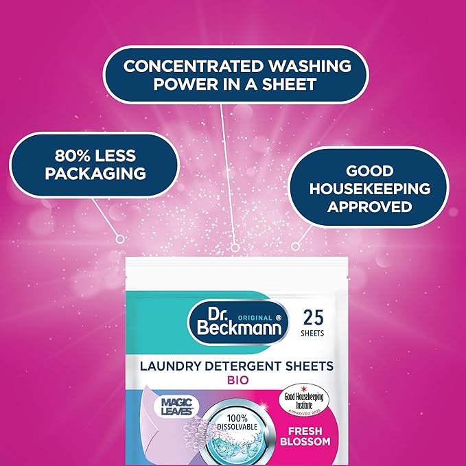 Dr. Beckmann MAGIC LEAVES Laundry Detergent Sheets BIO | 25 Sheets