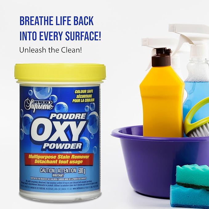 Club Supreme Cleaning Supplies - Oxy Powder Detergent Multipurpose Clean - Stain Remover Color Safe 500G