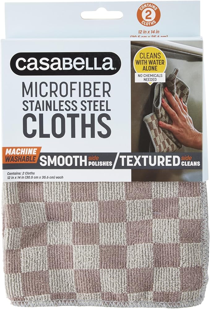 Casabella Microfiber Stainless Steel Cloth,
