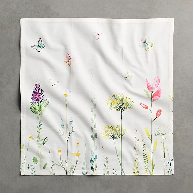 Maison d' Hermine 100% Cotton Cloth Napkins Set of 4 Everyday Reusable Square Napkins Cloth Washable Dinner Party Wedding Restaurant Hotel Kitchen Spring Summer (Botanical Fresh, 20" x 20")
