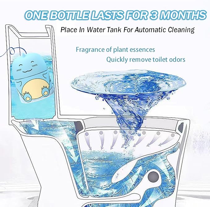 Toilet Bowl Cleaner Bottle Krazy Klean Pro for Tank Cleaner Blue Crazy Cleaning Cute Dinosaur The Works Toilet Bowl Cleaner Easy to Use Leaving Your Toilet Looking Fresh-Marine Scent