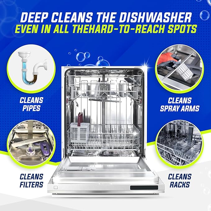 Freshero Dishwasher Cleaner and Deodorizer Tablets 26-Pack, Deep Cleaning Descaler for Dishwasher Machine, Heavy Duty, Septic Safe, Removes Grease & Build-ups, 1 Year of Cleaning Supplies (Unscented)