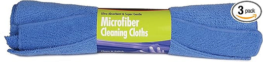 Buffalo 65001 Ultra Absorbent and Super Gentle Microfiber Cleaning Cloths - Blue, 3 Pack