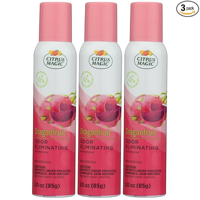 Citrus Magic Odor Eliminating Air Freshener Spray, Dragonfruit, 3-Ounce, Pack of 3