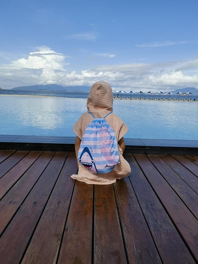 Hooded Bath Towel for Kids Extra Soft Absorbent Bath Poncho for 1-5 Years Premium Cotton