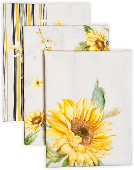Maison d' Hermine Kitchen Towels Set of 3 100% Cotton 27.50" x 20" Reusable Cloth Tea Dish Towels Absorbent with Hanging Loop for Kitchen Farmhouse Hotel Spring Summer - Candice