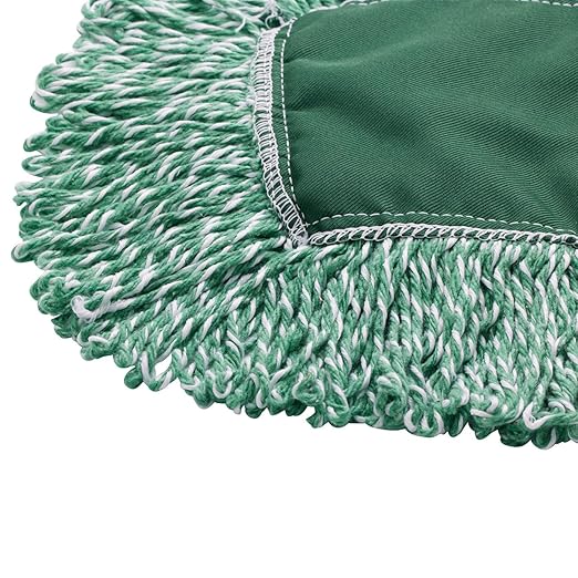 Rubbermaid Commercial Products, Looped-End-Dust Mop Head Replacement, Microfiber blend, 24-inch, Green, Heavy Duty Industrial Wet Mop For Floor Cleaning Office/School/Stadium/Lobby/Restaurant