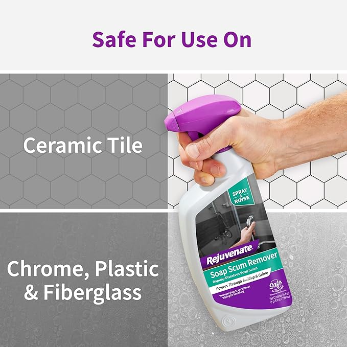 Rejuvenate Soap Scum Remover, 24 Ounces, Easily Dissolves Soap Scum Without Scrubbing