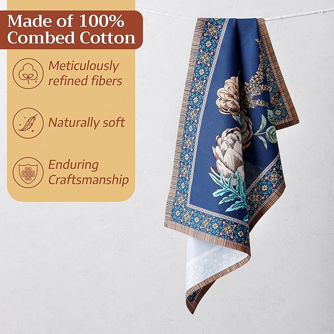 Maison d' Hermine Kitchen Towel 100% Combed Cotton Premium Easter Dishtowel (20 Inch by 27.50 Inch) Kitchen Towels for Dining, Home, Wedding, Buffet, Artichoke (Set of 3)