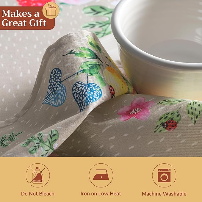 Maison d' Hermine 100% Cotton Cloth Napkins Set of 4 Everyday Reusable Square Napkins Cloth Washable Dinner Party Wedding Restaurant Hotel Kitchen Spring Summer (Jardin D'Ete - Fog, 20" x 20")