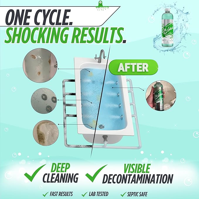 Oh Yuk Jetted Tub & Washing Machine Cleaner Bundle - Deep Cleans Jets & Washers – Helps Remove Odor-Causing Residues, Pet Hair & Hard Water Buildup in laundry– Safe & Effective for All Models