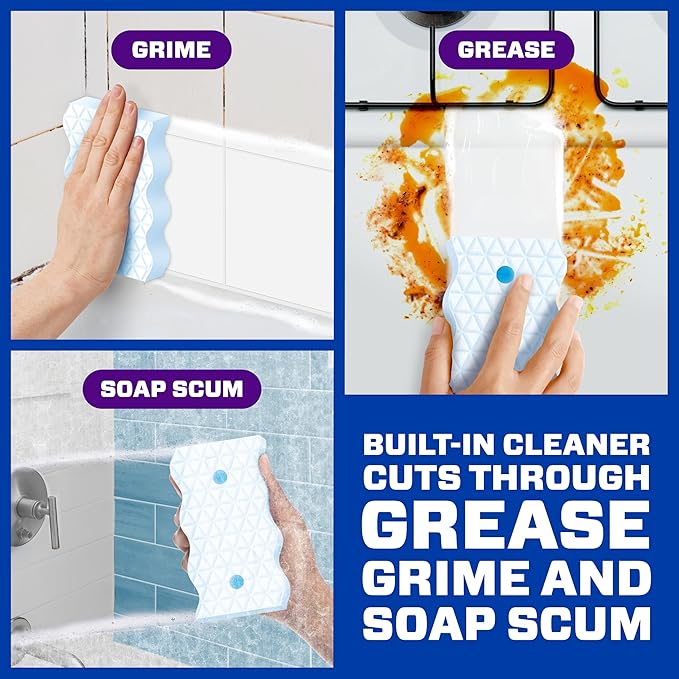 Mr. Clean Magic Eraser Foaming Sponge | Ultra Foamy | Cuts Through Grease | Fresh Scented | 5 Count, Pack of 4